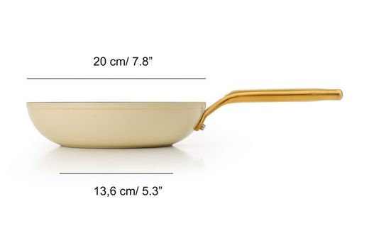 Frigideira de indução de alumínio forjado icônica 20 cm bege