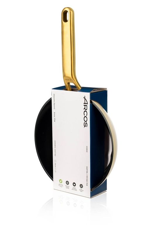 Frigideira de indução de alumínio forjado icônica 20 cm bege