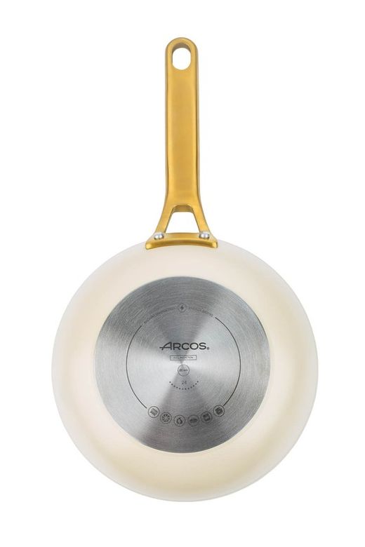 Frigideira de indução de alumínio forjado icônica 20 cm bege