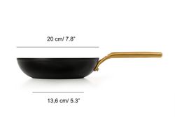 Frigideira de indução de alumínio forjado icônica 20 cm preta