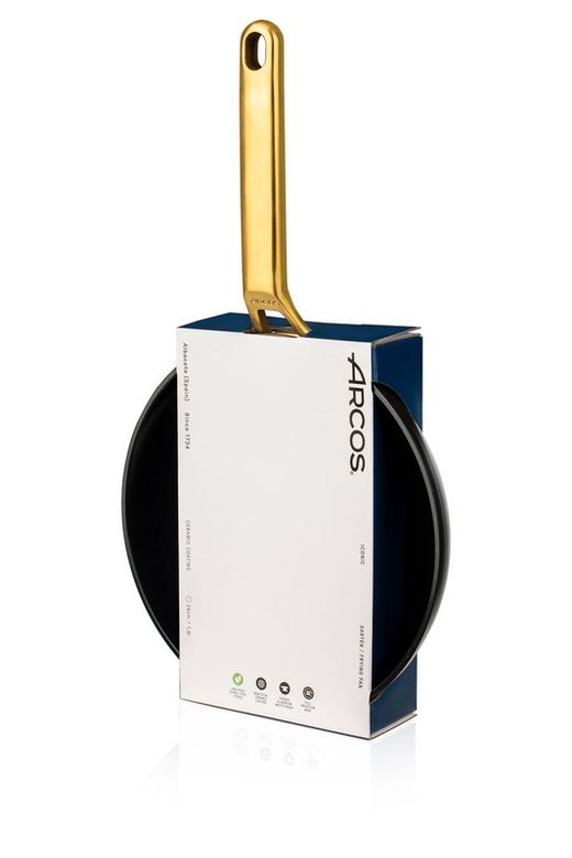 Frigideira de indução de alumínio forjado icônica 24 cm preta