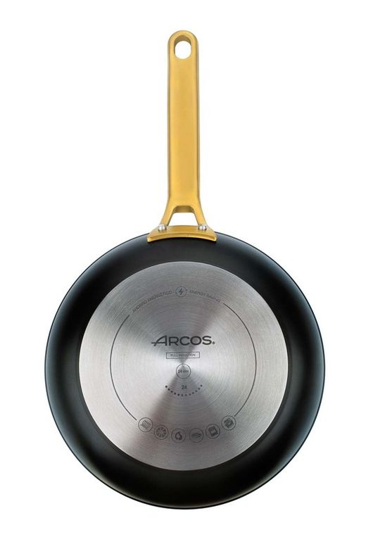 Frigideira de indução de alumínio forjado icônica 24 cm preta