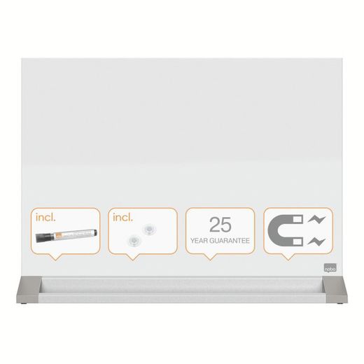 Séparateur de bureau et tableau blanc en verre