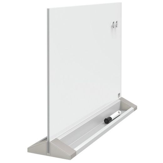 Séparateur de bureau et tableau blanc en verre