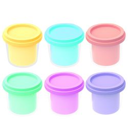 Ensemble de 6 pots en argile pastel Keyroad. 75 grammes