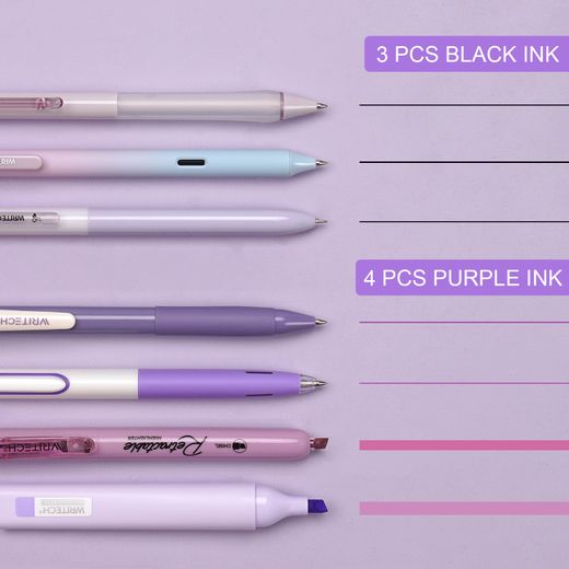 Set de 7 piezas Writech en distintos colores