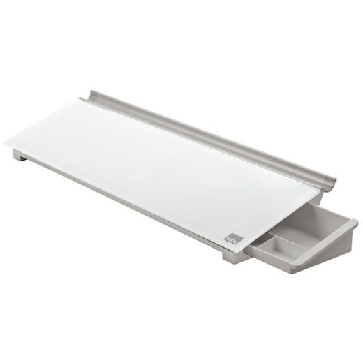 set de bureau en verre nobo, blanc brillant