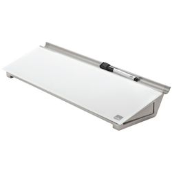 set de bureau en verre nobo, blanc brillant