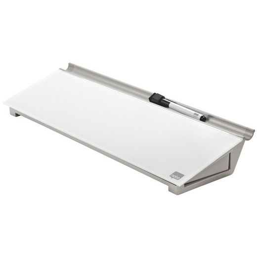 set de bureau en verre nobo, blanc brillant