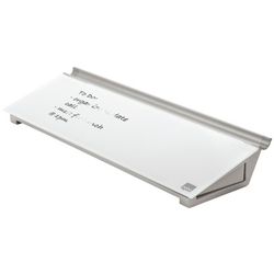 set de bureau en verre nobo, blanc brillant