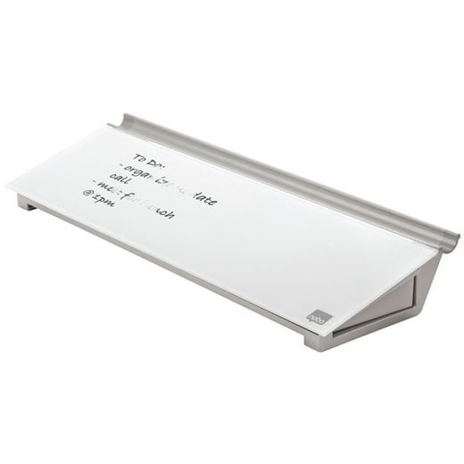 set de bureau en verre nobo, blanc brillant