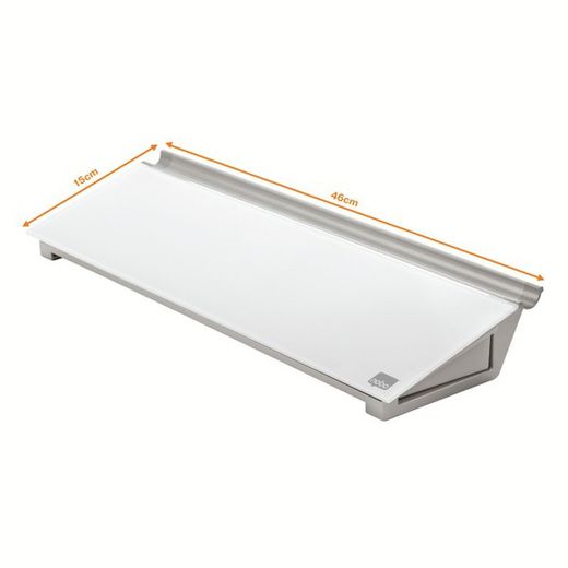 set de bureau en verre nobo, blanc brillant