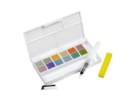 Set de viaje de pinturas Derwent Metallic en 12 pastillas