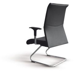 Chaise Albacete confident avec piètement luge en similicuir