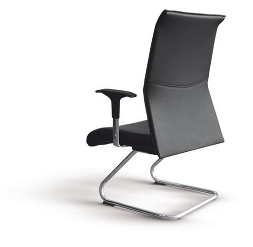 Chaise Albacete confident avec piètement luge en similicuir