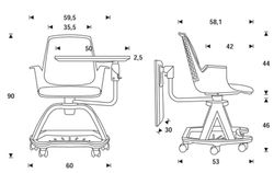 Chaise collaborative. 2 couleurs