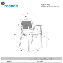 Cadeira confidencial de malha preta rd-906. Varias cores