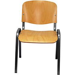 Chaise visiteur Golosalvo en bois de hêtre. Pack de 4 unités