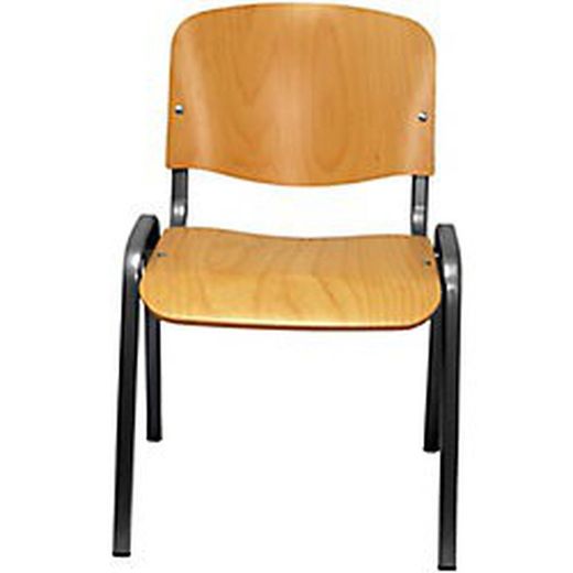 Chaise visiteur Golosalvo en bois de hêtre. Pack de 4 unités