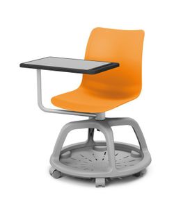 Cadeira giratória com rodas e pá em várias cores