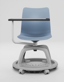 Cadeira giratória com rodas e pá em várias cores