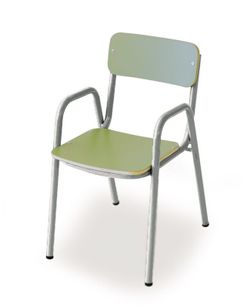 Chaise pour enfants avec accoudoirs d'une hauteur de 26 cm et différentes finitions
