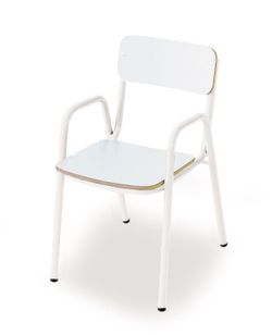 Chaise pour enfants avec accoudoirs d'une hauteur de 26 cm et différentes finitions