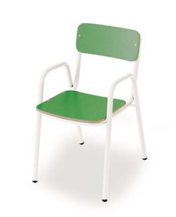 Chaise pour enfants avec accoudoirs d'une hauteur de 26 cm et différentes finitions