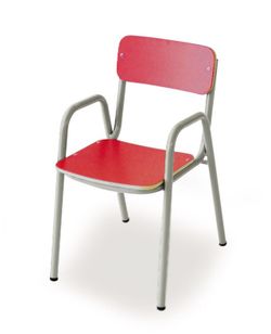 Chaise pour enfants avec accoudoirs d'une hauteur de 26 cm et différentes finitions