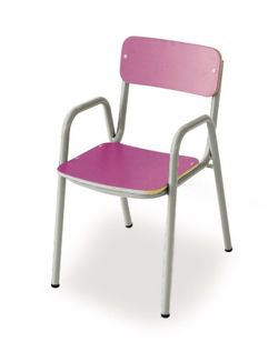 Chaise pour enfants avec accoudoirs d'une hauteur de 26 cm et différentes finitions