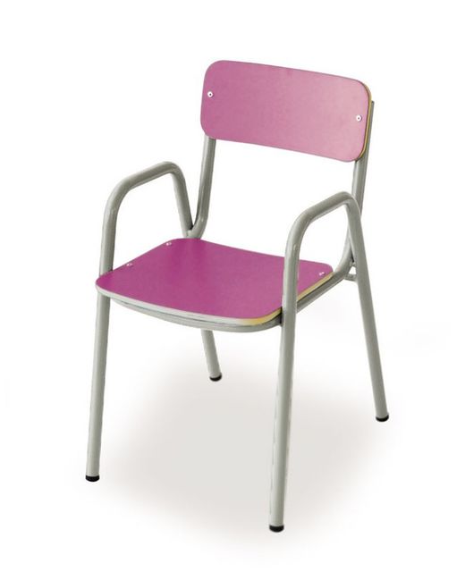 Chaise pour enfants avec accoudoirs d'une hauteur de 26 cm et différentes finitions