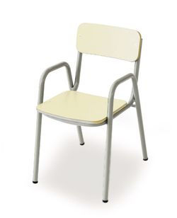 Chaise pour enfants avec accoudoirs d'une hauteur de 26 cm et différentes finitions