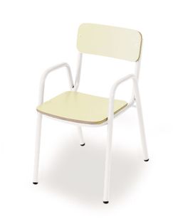 Chaise pour enfants avec accoudoirs d'une hauteur de 26 cm et différentes finitions