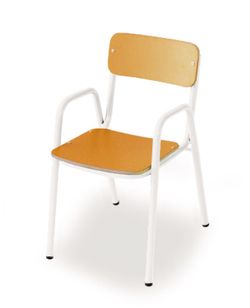 Chaise pour enfants avec accoudoirs d'une hauteur de 26 cm et différentes finitions
