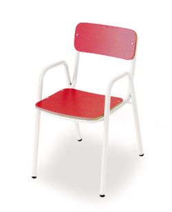 Chaise pour enfants avec accoudoirs d'une hauteur de 26 cm et différentes finitions