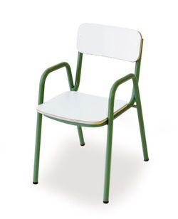 Chaise pour enfants avec accoudoirs d'une hauteur de 26 cm et différentes finitions
