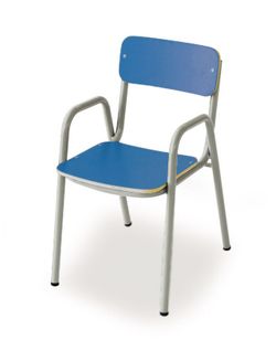 Chaise pour enfants avec accoudoirs d'une hauteur de 26 cm et différentes finitions