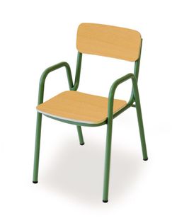Chaise pour enfants avec accoudoirs d'une hauteur de 26 cm et différentes finitions