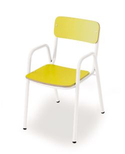 Chaise pour enfants avec accoudoirs d'une hauteur de 26 cm et différentes finitions