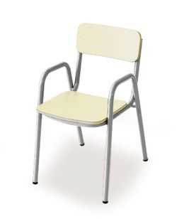 Chaise pour enfants avec accoudoirs d'une hauteur de 26 cm et différentes finitions