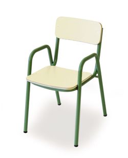 Chaise pour enfants avec accoudoirs d'une hauteur de 26 cm et différentes finitions