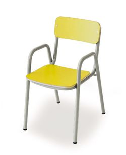 Chaise pour enfants avec accoudoirs d'une hauteur de 26 cm et différentes finitions