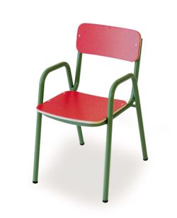 Chaise pour enfants avec accoudoirs d'une hauteur de 26 cm et différentes finitions