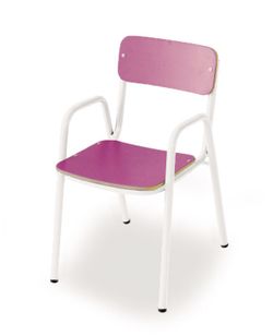 Chaise pour enfants avec accoudoirs d'une hauteur de 26 cm et différentes finitions