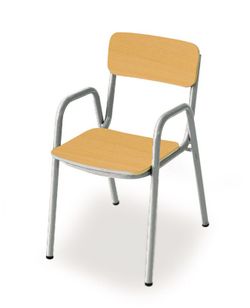 Chaise pour enfants avec accoudoirs d'une hauteur de 26 cm et différentes finitions