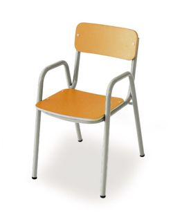 Chaise pour enfants avec accoudoirs d'une hauteur de 26 cm et différentes finitions