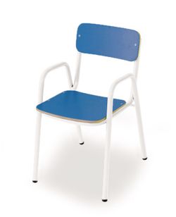 Chaise pour enfants avec accoudoirs d'une hauteur de 26 cm et différentes finitions