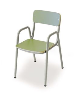 Chaise pour enfants avec accoudoirs d'une hauteur de 26 cm et différentes finitions