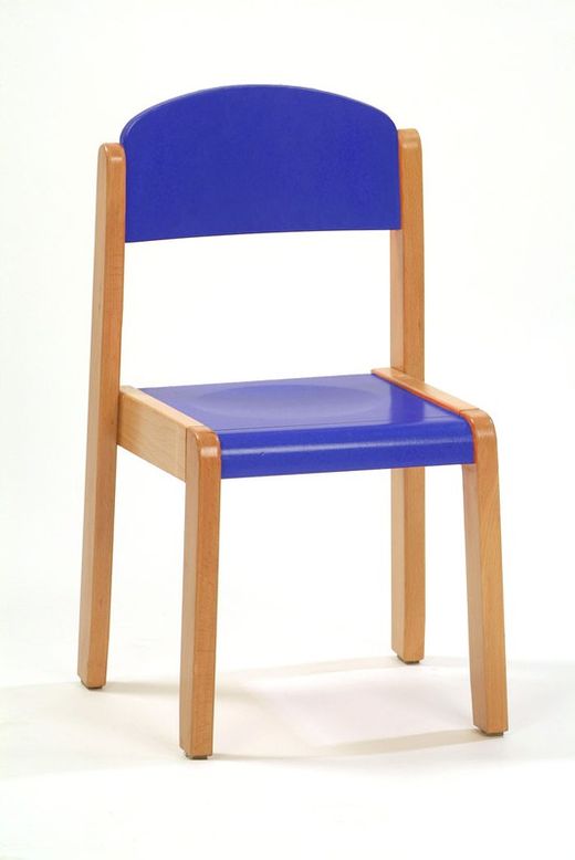 Silla infantil de madera sin brazos en 4 alturas y 4 colores