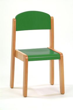 Silla infantil de madera sin brazos en 4 alturas y 4 colores